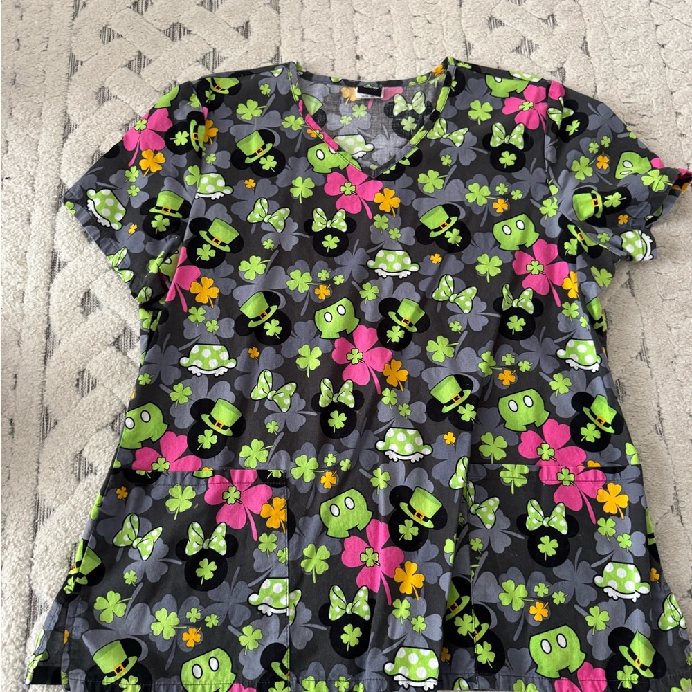 Disney St Patrick’s Day Scrub Top